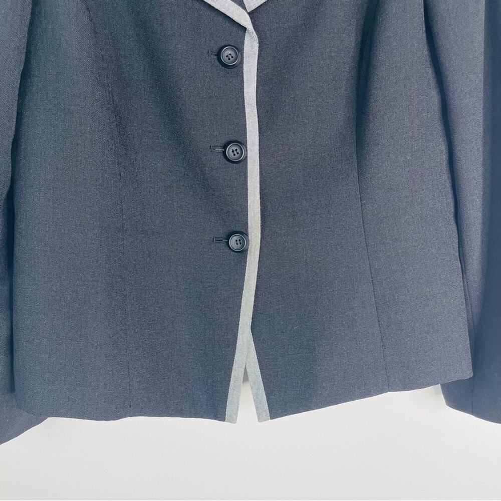 Vintage Le Suit black grey preppy office button blazer 16 - Picture 3 of 5